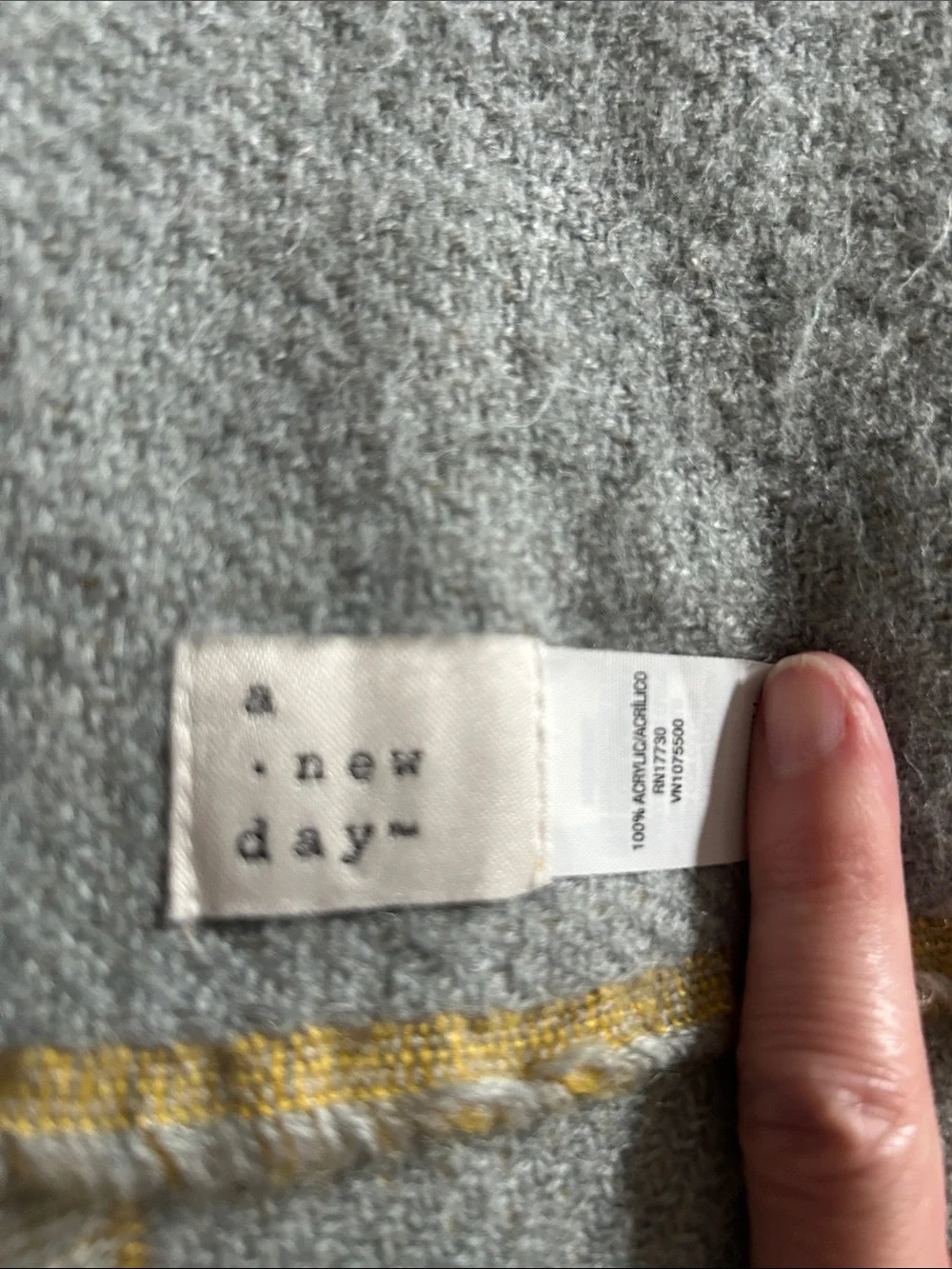 Two-Tone Yellow and Gray Cozy Shawl